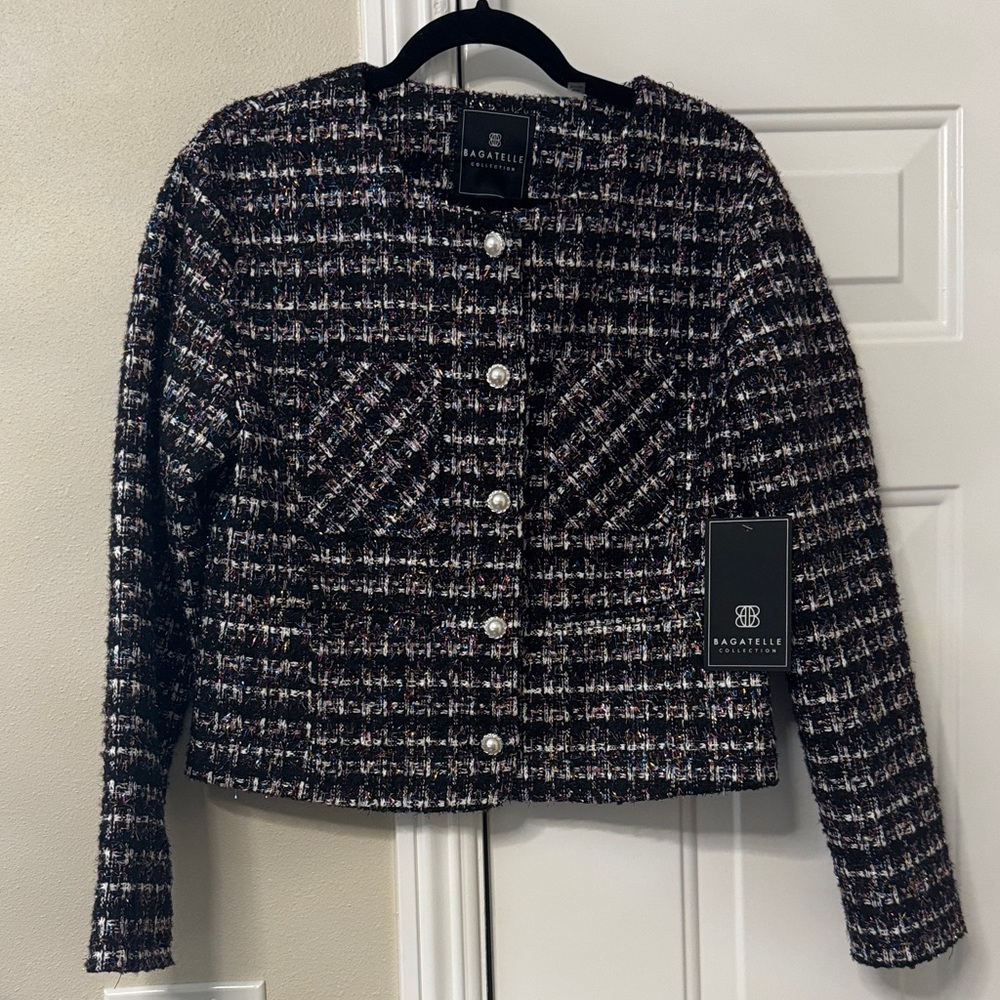 Bagatelle Women's Multicolor Tweed Blazer